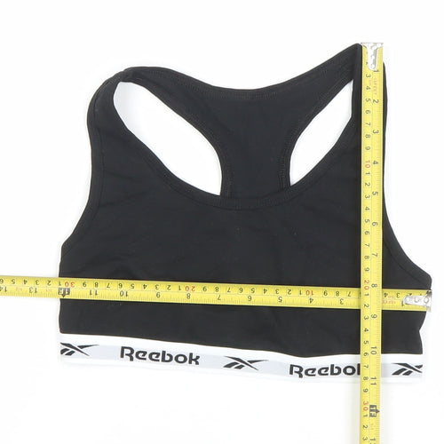 Reebok Girls Black M Sports Crop Tank Top Gym Training Activewear