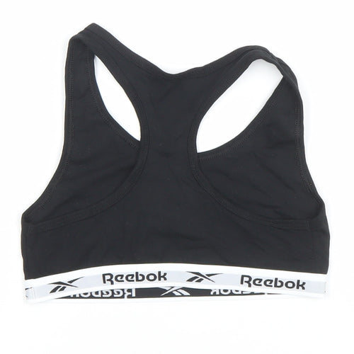 Reebok Girls Black M Sports Crop Tank Top Gym Training Activewear