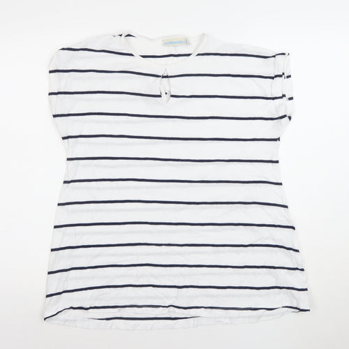 JoJo Maman Bébé Women’s White Navy Striped Maternity T-Shirt M