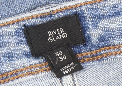 River Island Men’s Blue Skinny Distressed Denim Jeans 30W 30L