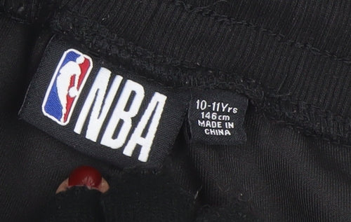 NBA Boys Black 10-11 Years Jogger Sports Sweatpants with Bulls Logo