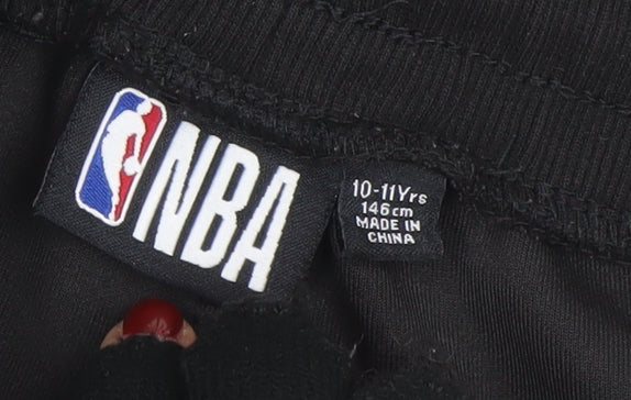 NBA Boys Black 10-11 Years Jogger Sports Sweatpants with Bulls Logo