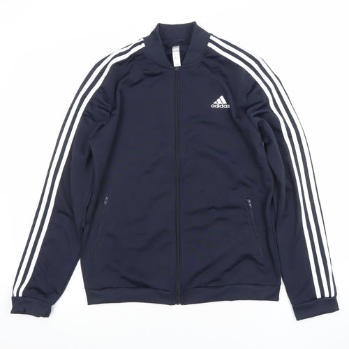 Adidas Women’s Navy Full Zip Hoodie M Sports Track Sweatshirt