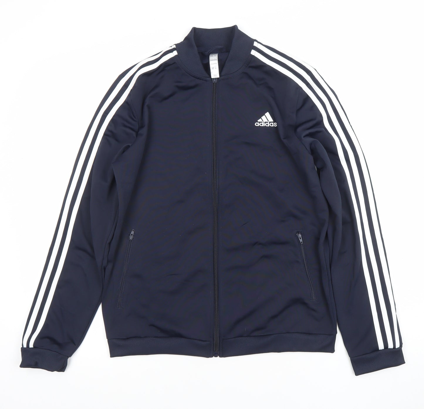 Adidas Women’s Navy Full Zip Hoodie M Sports Track Sweatshirt