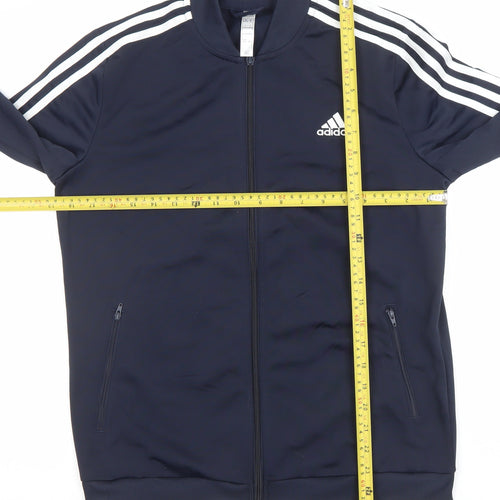 Adidas Women’s Navy Full Zip Hoodie M Sports Track Sweatshirt