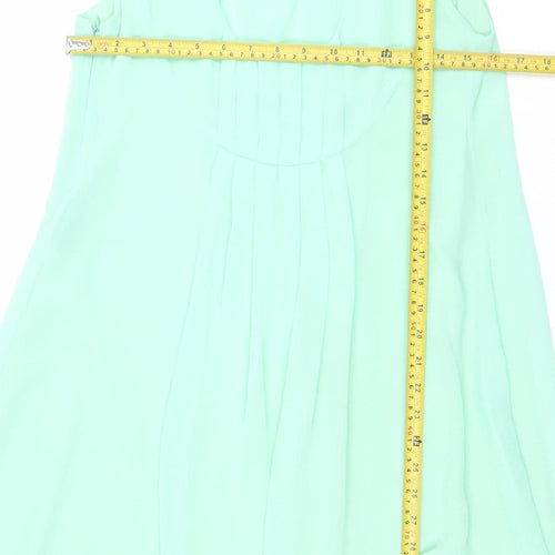 Mangano Womens Green Beaded Chiffon Tunic Blouse Size L