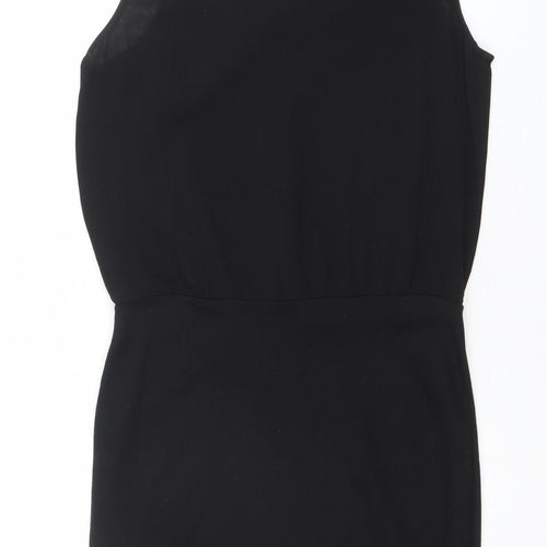 Zara Women Black Beaded Sleeveless Sheath Party Dress Size S