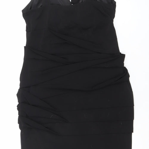 Valerie Bertinelli Women's Black One Shoulder Ruched Knee Length Dress Size 6