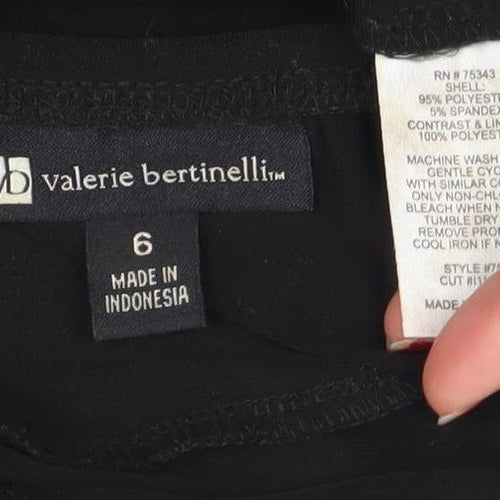 Valerie Bertinelli Women's Black One Shoulder Ruched Knee Length Dress Size 6