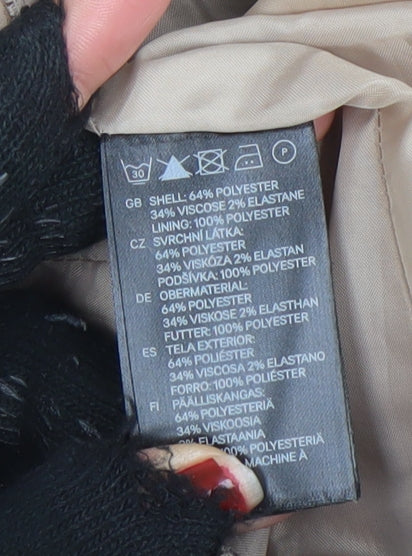 H&M Women Brown Houndstooth Slim Fit Lined Blazer Size 8