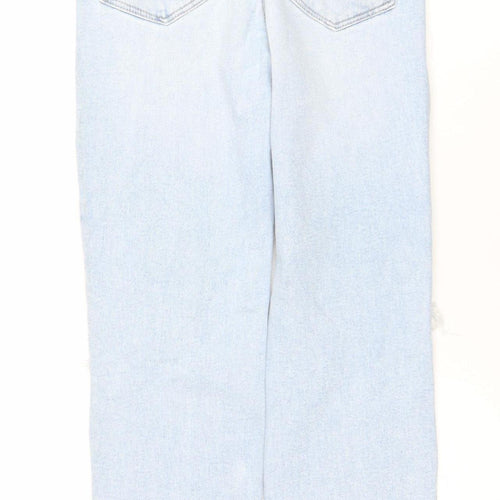Stradivarius Women Blue Size 8 Mom Jeans Slim Fit Distressed Denim