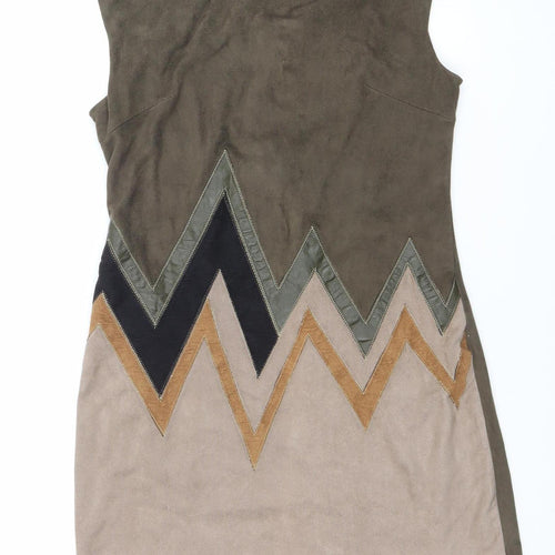 Stella Morgan Women’s Brown Chevron Shift Dress Size 12