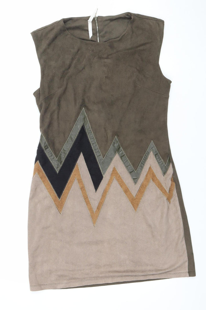 Stella Morgan Women’s Brown Chevron Shift Dress Size 12