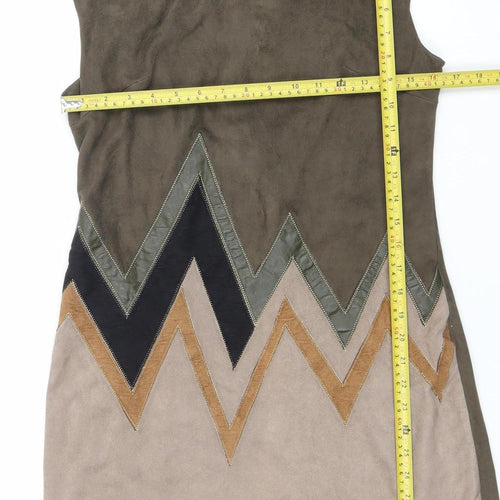 Stella Morgan Women’s Brown Chevron Shift Dress Size 12