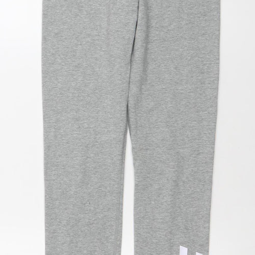 Nike Women Grey M Leggings Elastic Waist Logo Tapered Activewear