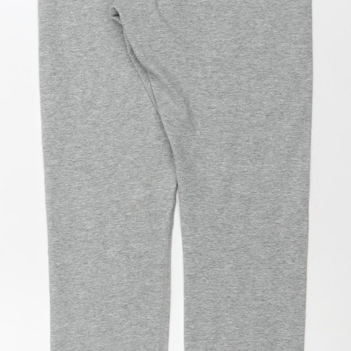 Nike Women Grey M Leggings Elastic Waist Logo Tapered Activewear