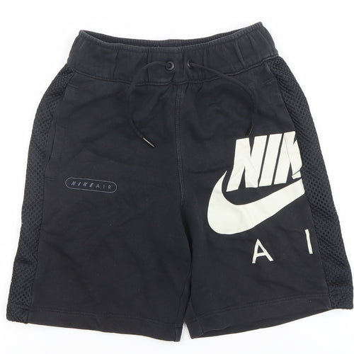 Nike Boys Black Athletic Shorts 10-11 Years Drawstring Breathable Activewear