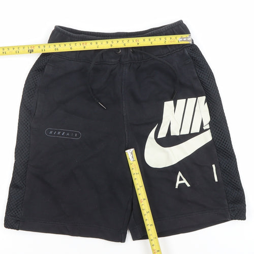 Nike Boys Black Athletic Shorts 10-11 Years Drawstring Breathable Activewear