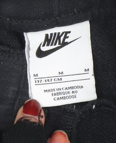 Nike Boys Black Athletic Shorts 10-11 Years Drawstring Breathable Activewear