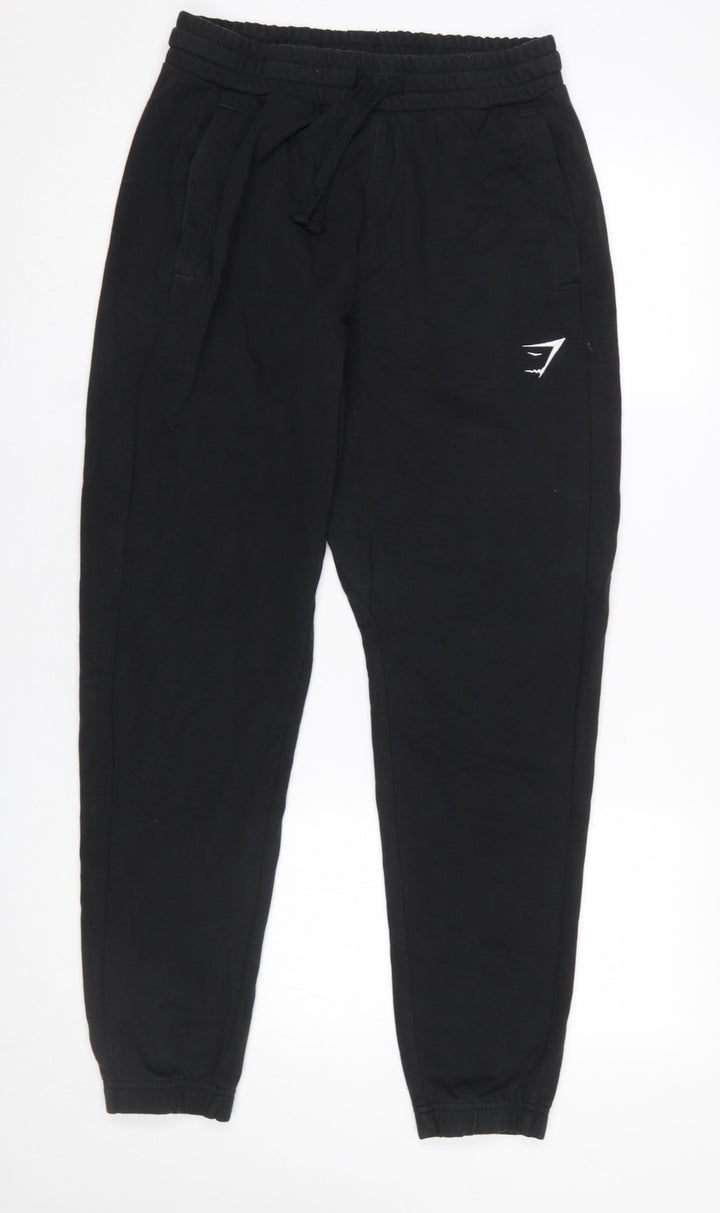 Gymshark Women Black Jogger Trousers S Elastic Waist Comfy Fit
