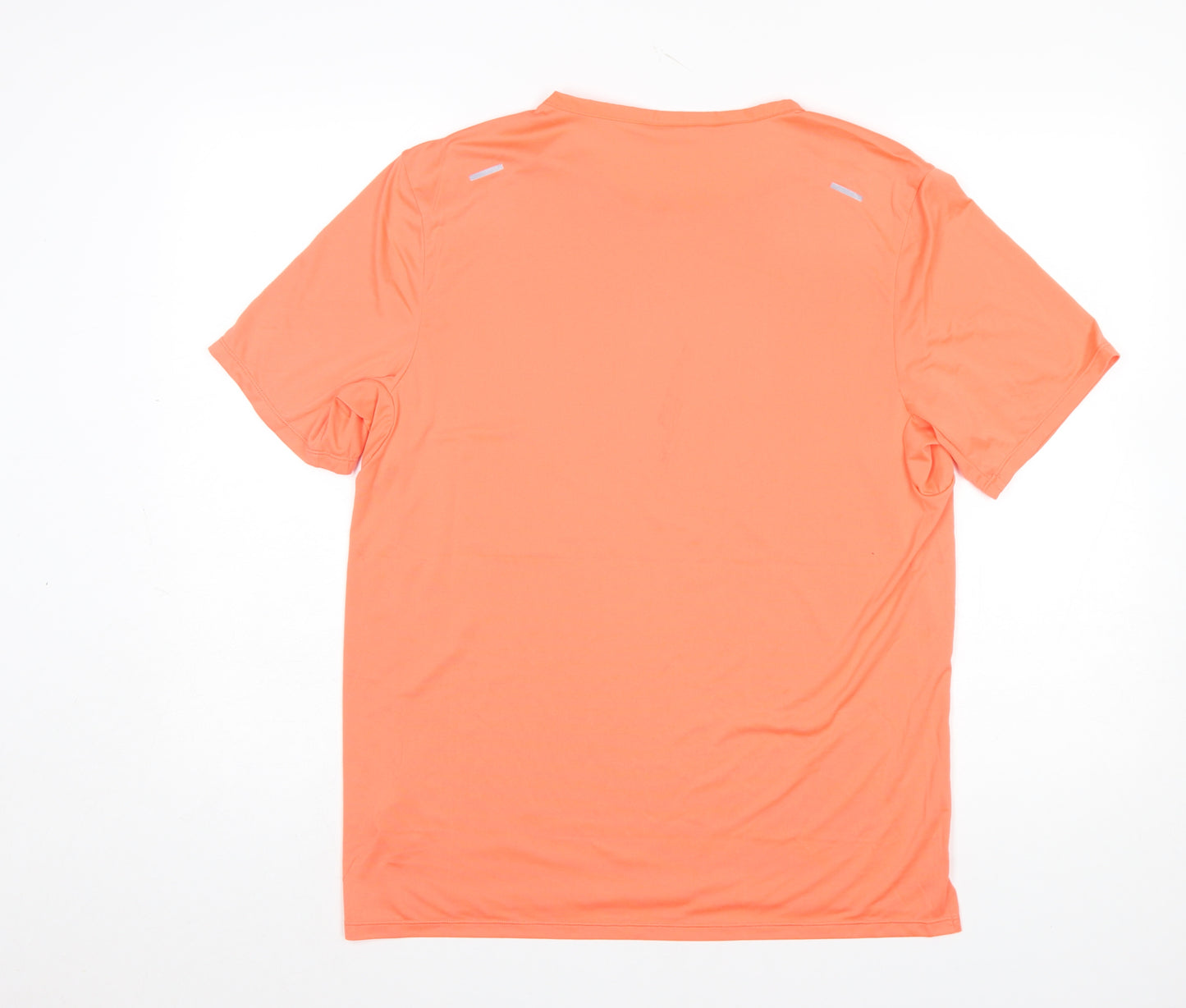 Nike Men Orange Dri-Fit Running T-Shirt M Moisture Wicking Breathable
