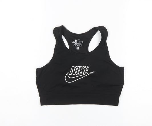 Nike Women Black Dri-FIT Racerback Sports Bra Medium