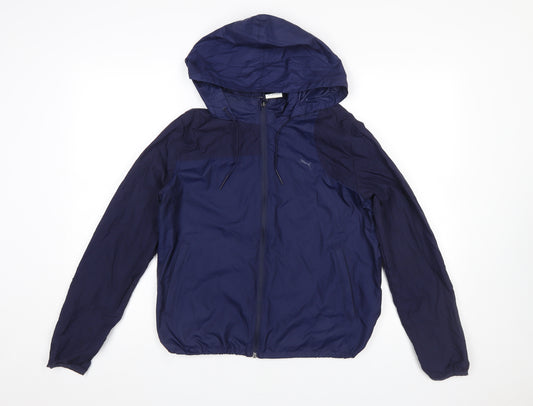 Puma Men's Blue M Windbreaker Hooded Lightweight Jacket