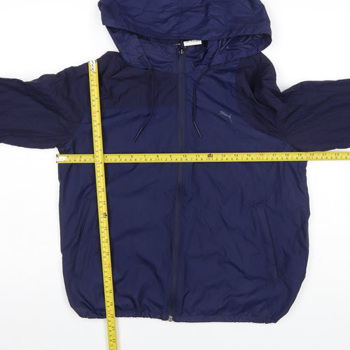 Puma Men's Blue M Windbreaker Hooded Lightweight Jacket