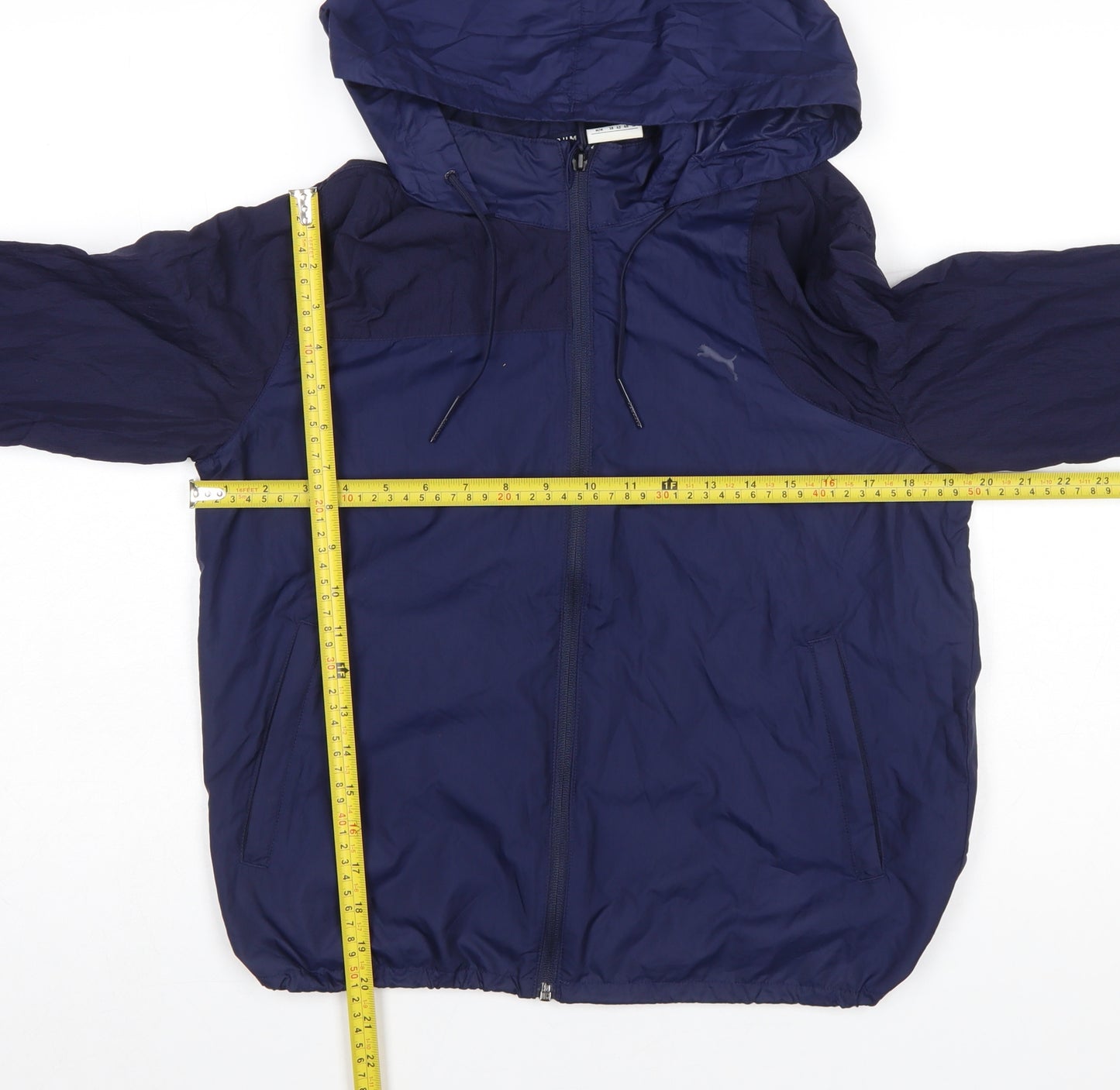 Puma Men's Blue M Windbreaker Hooded Lightweight Jacket