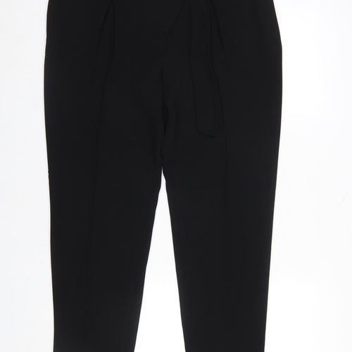 Marks and Spencer Autograph Women’s Black Pleated Belted Tapered Trousers UK 14