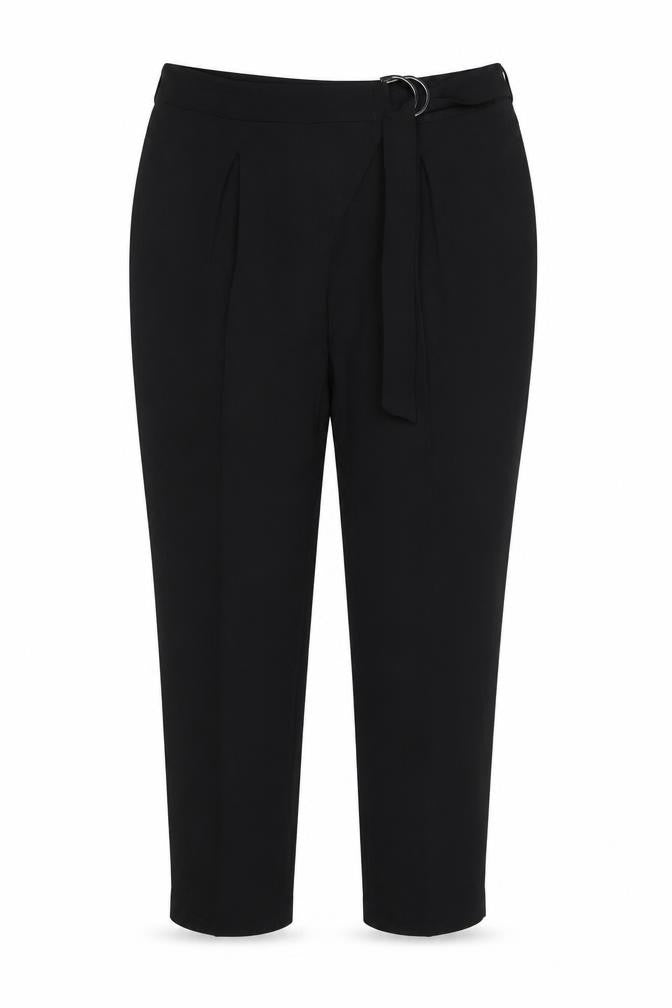 Marks and Spencer Autograph Women’s Black Pleated Belted Tapered Trousers UK 14
