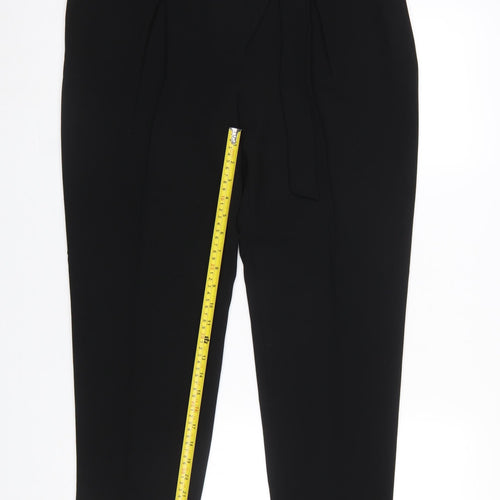 Marks and Spencer Autograph Women’s Black Pleated Belted Tapered Trousers UK 14