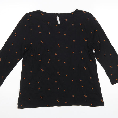 Fat Face Women’s Black Embroidered Star Tunic Blouse Size 12