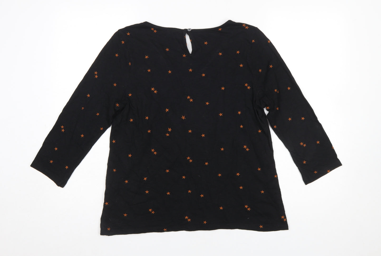 Fat Face Women’s Black Embroidered Star Tunic Blouse Size 12
