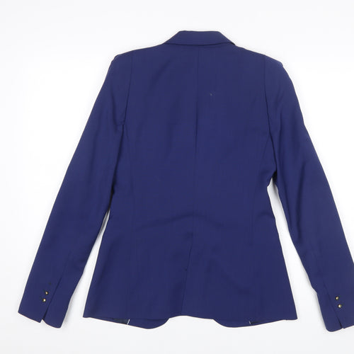 Zara Woman Blue Wool Single-Breasted Blazer XS Women’s Smart Jacket