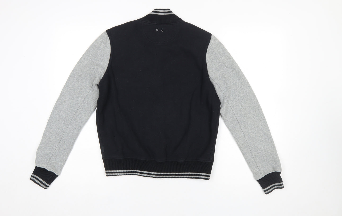 Converse Boys Black & Grey Varsity Jacket Size L Cotton Blend