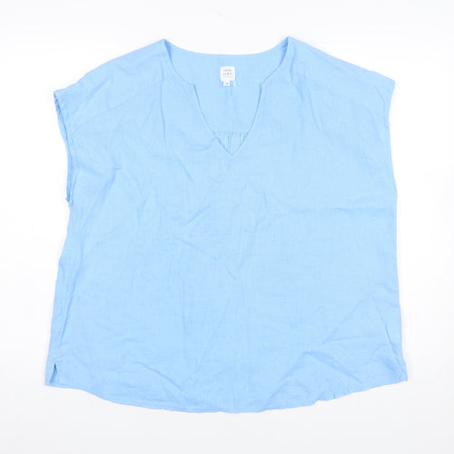 John Lewis Women’s Blue Linen Blend Tunic Blouse Size 14