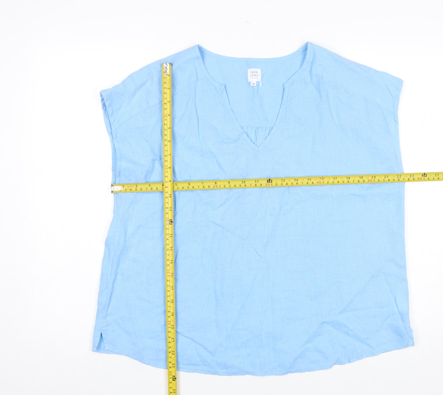 John Lewis Women’s Blue Linen Blend Tunic Blouse Size 14