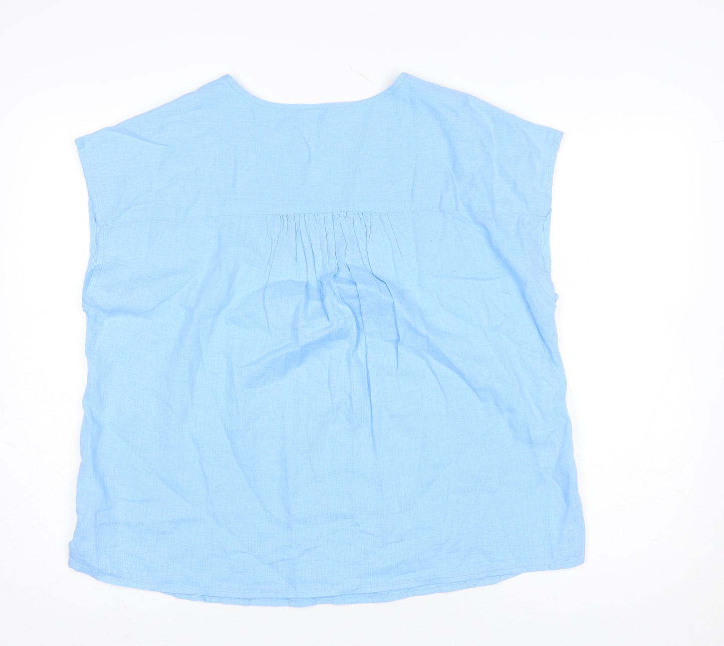 John Lewis Women’s Blue Linen Blend Tunic Blouse Size 14