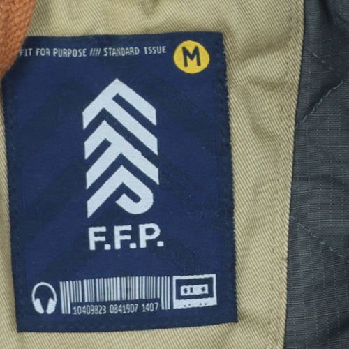 F.F.P. Men's Black Military Coat Wool Blend Size M Regular Fit