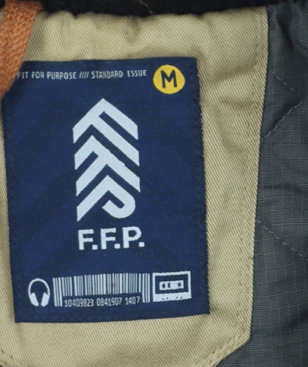 F.F.P. Men's Black Military Coat Wool Blend Size M Regular Fit
