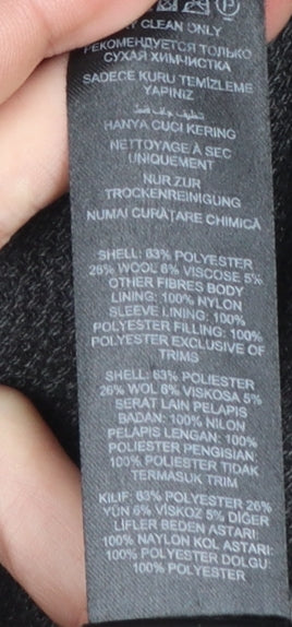 F.F.P. Men's Black Military Coat Wool Blend Size M Regular Fit