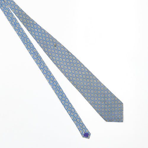 Cgosun Men's Blue Geometric 100% Silk Tie - Excellent Condition