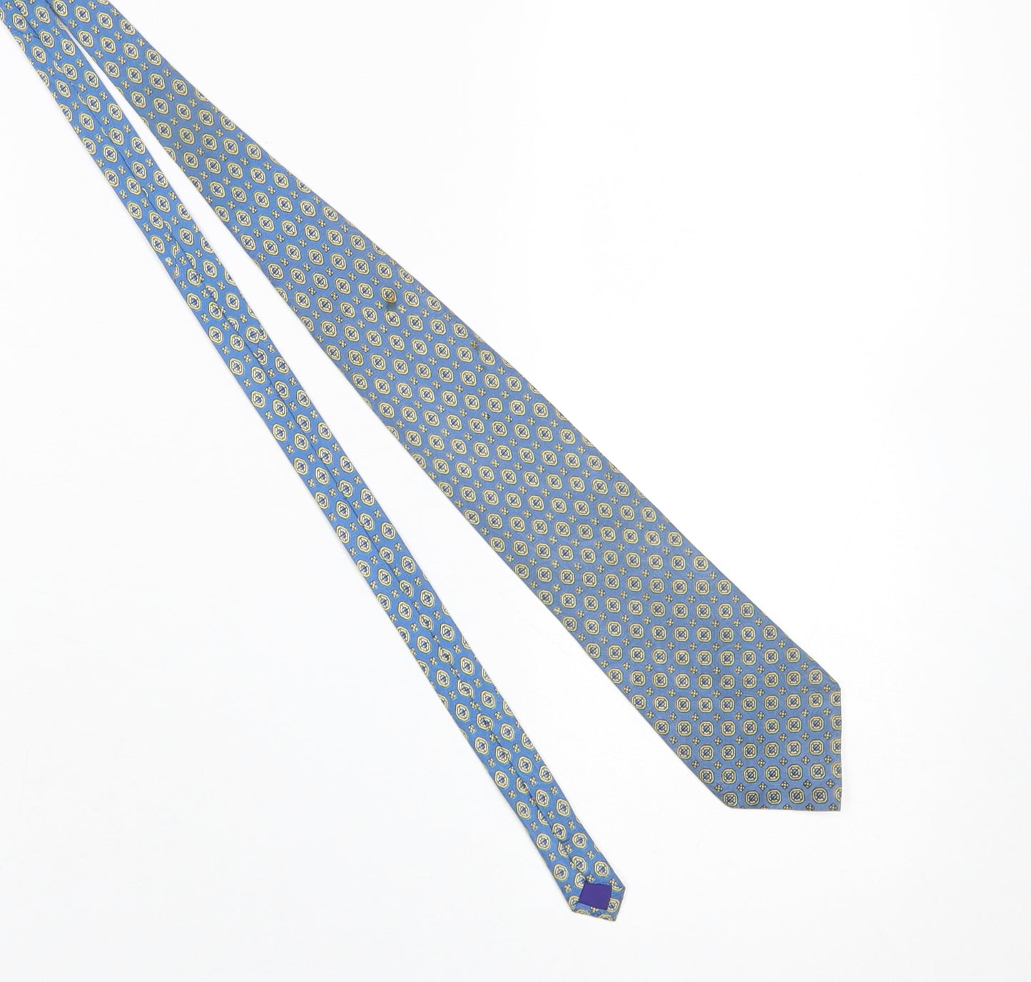 Cgosun Men's Blue Geometric 100% Silk Tie - Excellent Condition