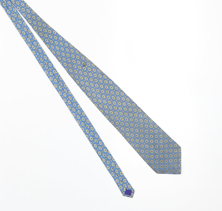 Cgosun Men's Blue Geometric 100% Silk Tie - Excellent Condition