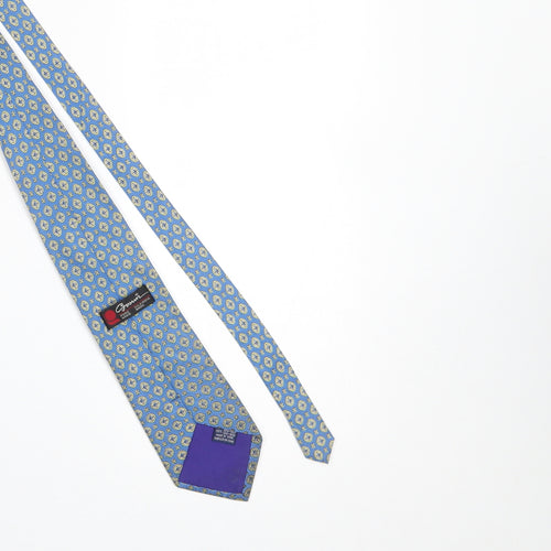 Cgosun Men's Blue Geometric 100% Silk Tie - Excellent Condition
