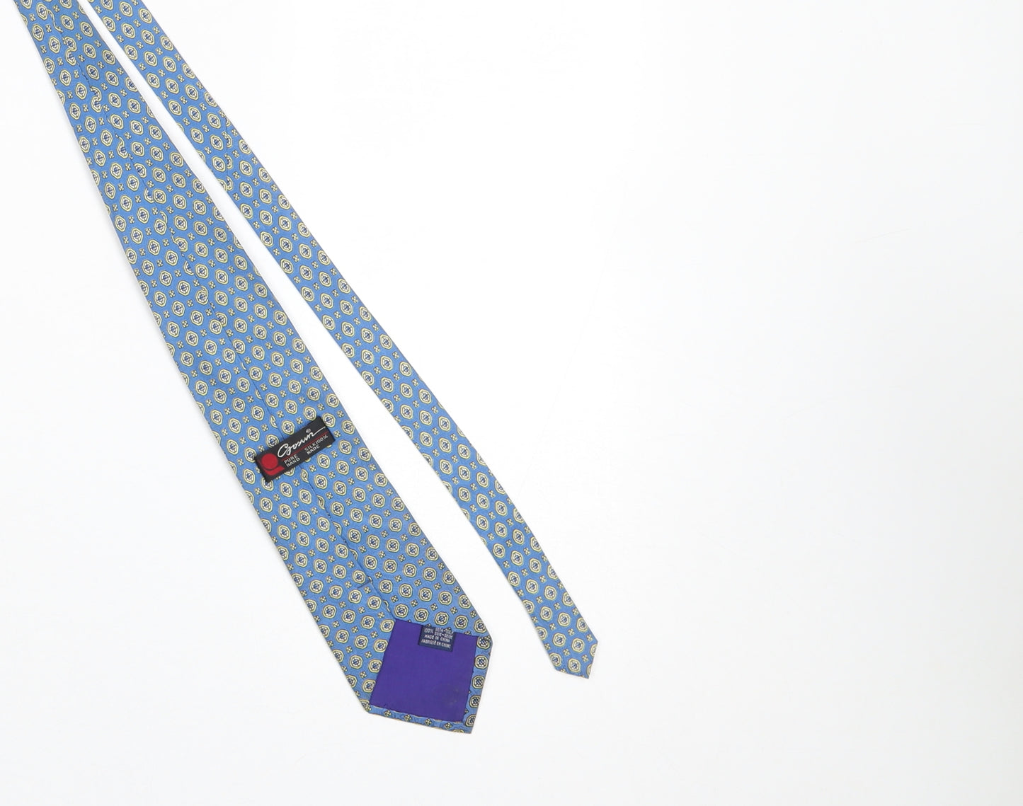 Cgosun Men's Blue Geometric 100% Silk Tie - Excellent Condition