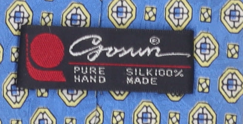 Cgosun Men's Blue Geometric 100% Silk Tie - Excellent Condition
