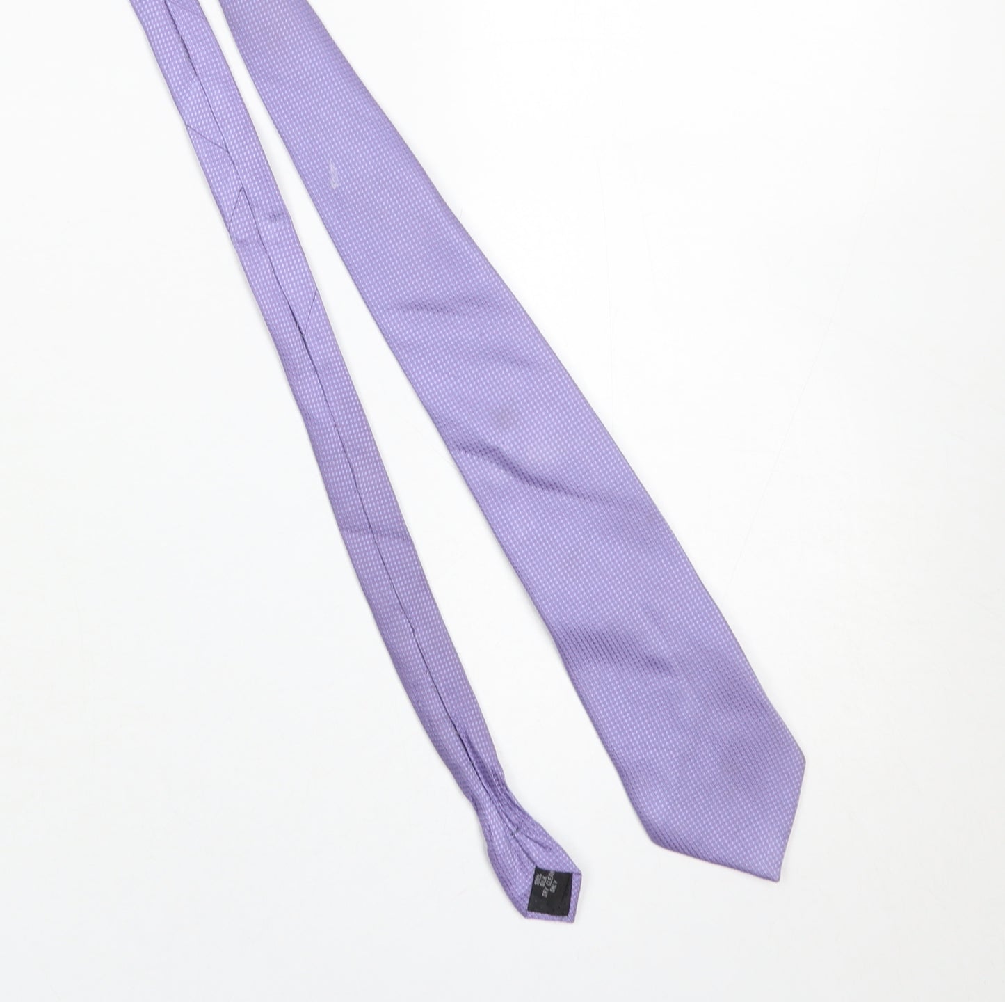 Luciano Versi Men’s Purple Silk Tie Geometric Pattern Slim Style