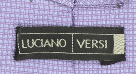 Luciano Versi Men’s Purple Silk Tie Geometric Pattern Slim Style